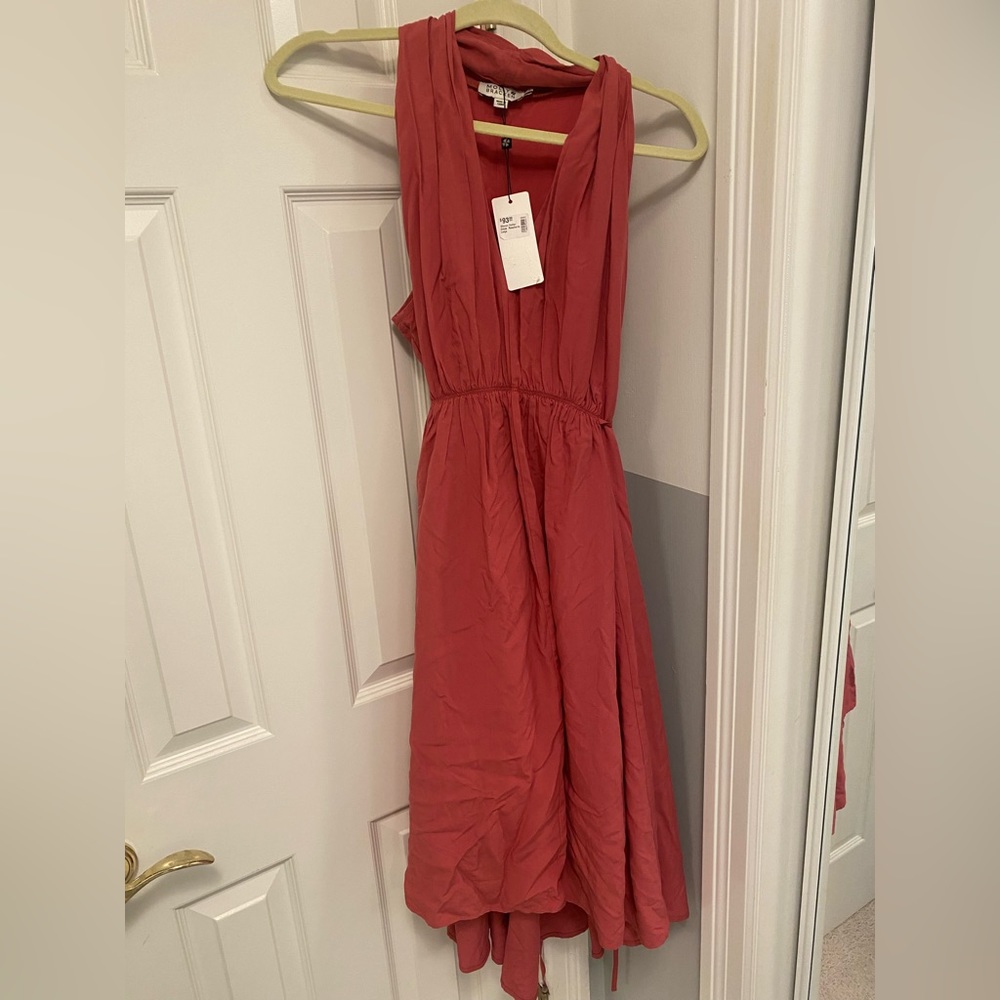Woven Halter Dress Raspberry - Picture 2 of 2